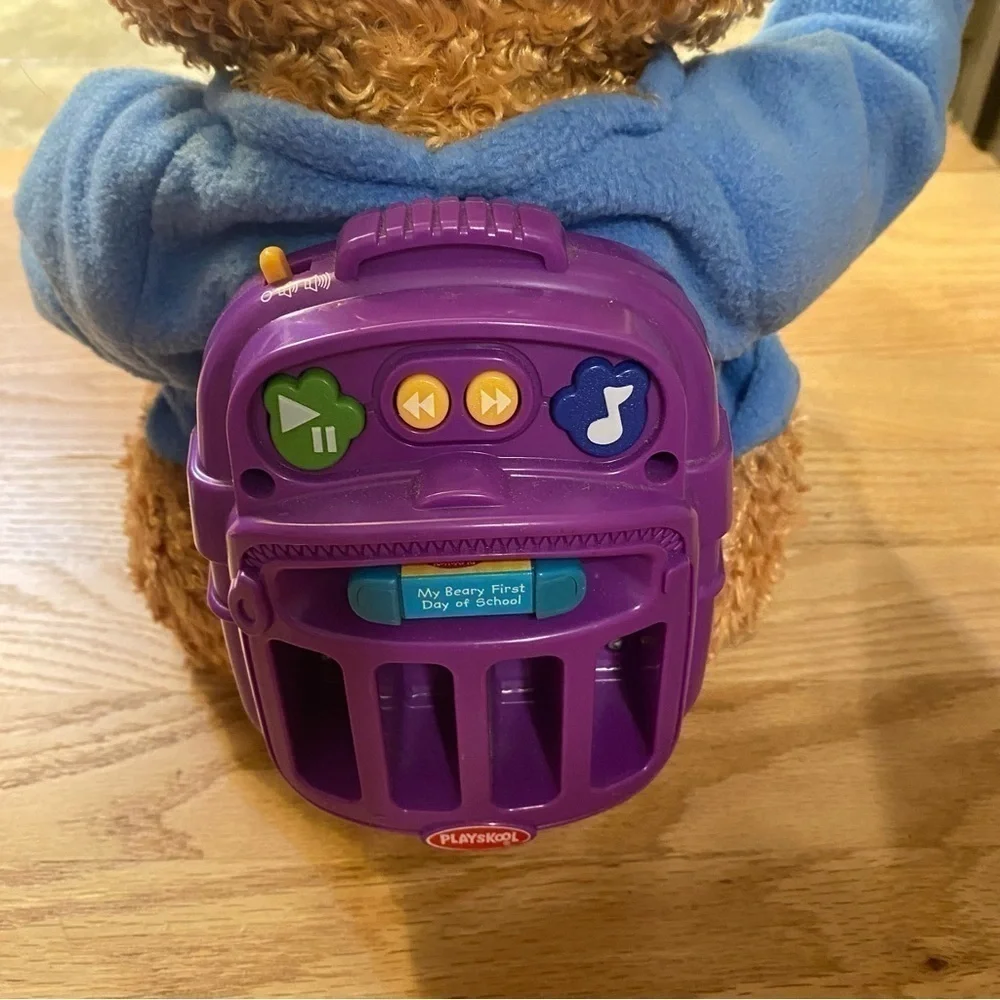 Vintage TJ Bearytales Storytelling Bear Kids Toy Animated Plush W/ Books